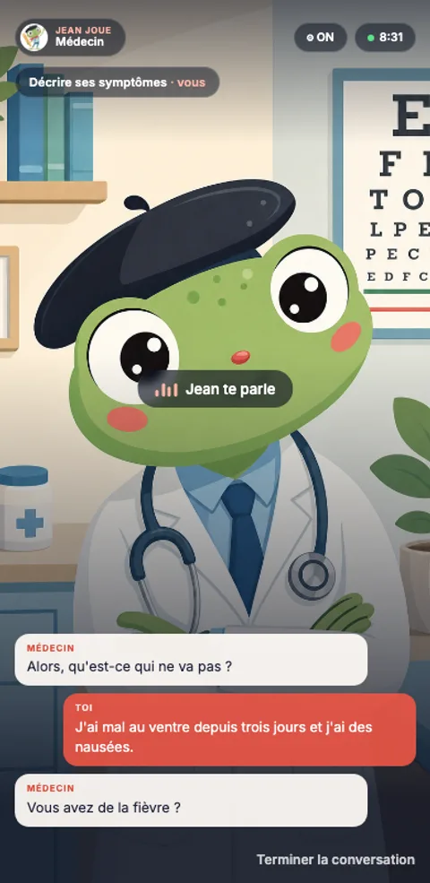 Conversation orale avec Jean chez le médecin