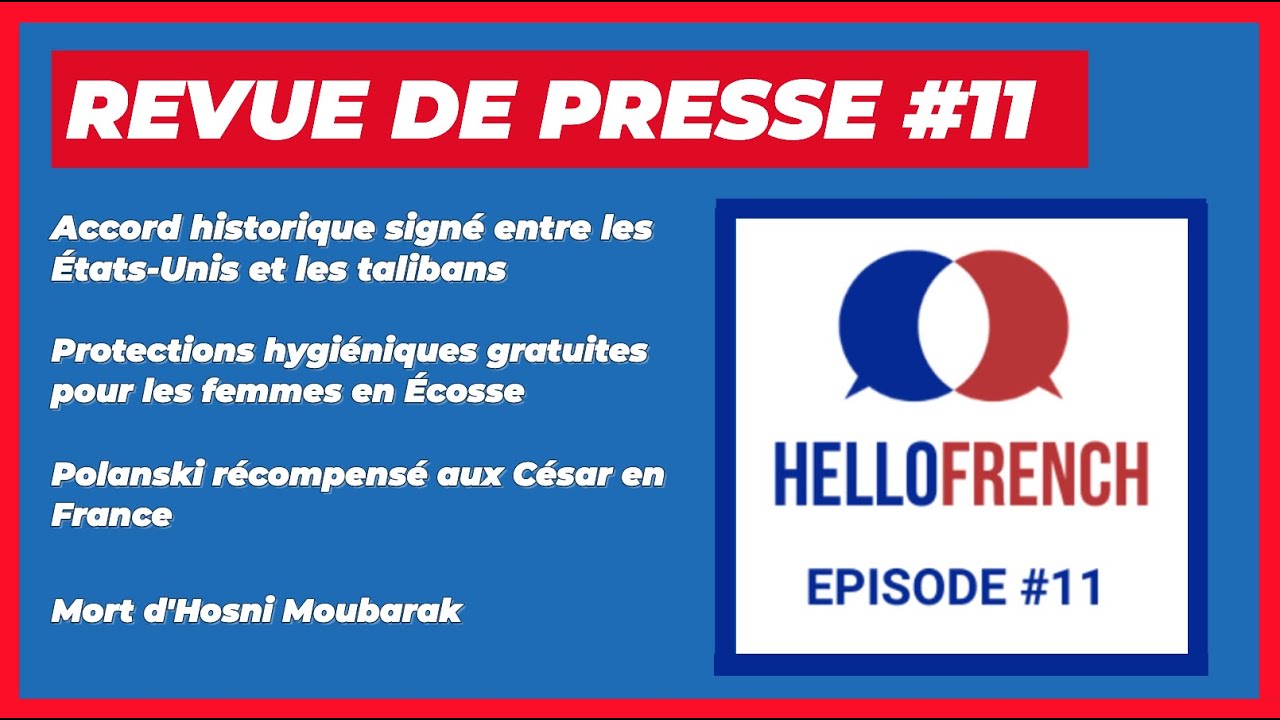 Episode #11 podcast – News in French – 23 February 2020