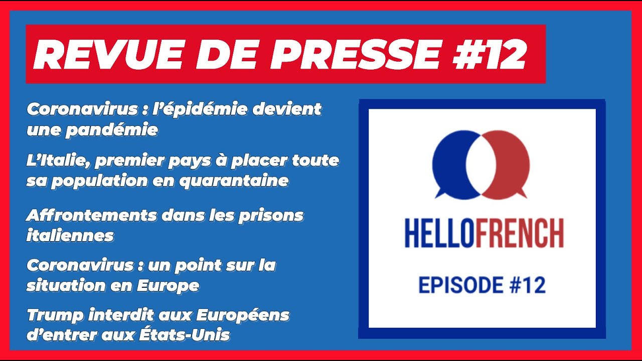 News in slow French – Episode #12 podcast – 8 March 2020