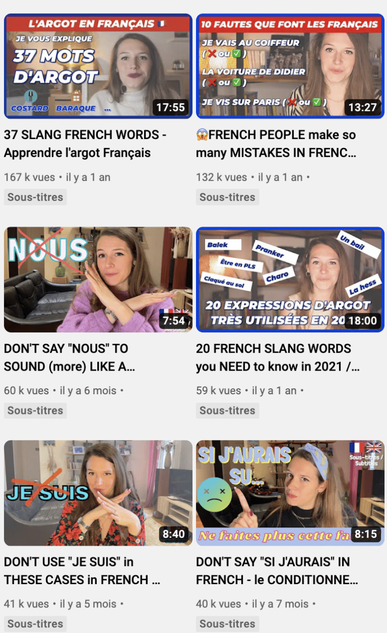hellofrench youtube channel
