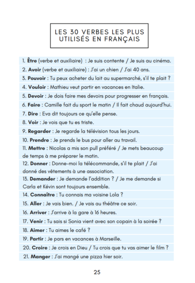 verbes français utiles